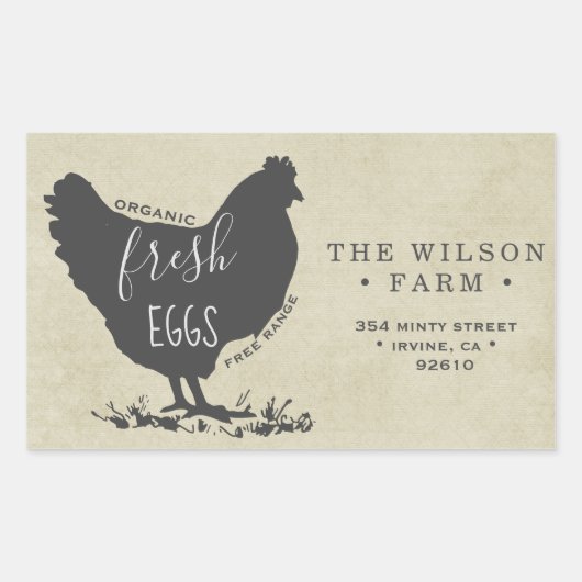  Boerderij Eierkarton Adres Sticker (Voorkant)