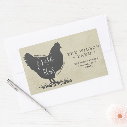  Boerderij Eierkarton Adres Sticker (Envelop)