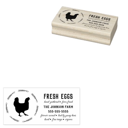 Boerderij Eierkarton Rubber Stempel (Gestempeld)