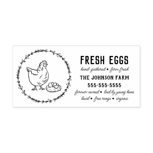 Boerderij Eierkarton Rubber Stempel (Afrduk)