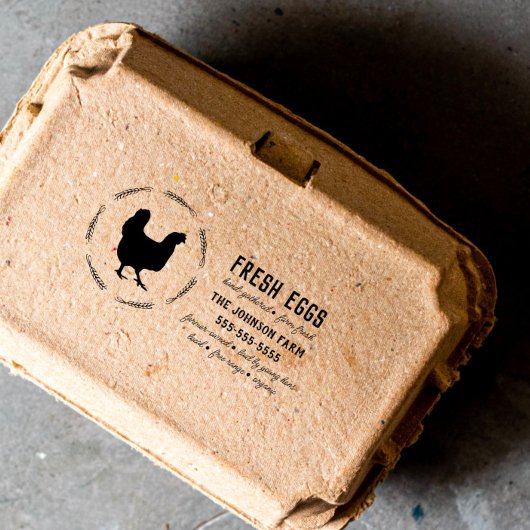 Boerderij Eierkarton Rubber Stempel