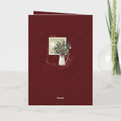 Boerderij Emaille Pitcher met kerstgroen Feestdagen Kaart (Achterkant)