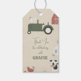 Boerderij- en dieren-verjaardagscadeautags cadeaulabel
