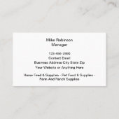 Boerderij en diervoederwinkel Visitekaartjes (Achterkant)