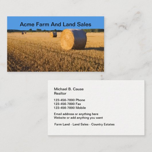 Boerderij- en grondverkoper visitekaartje (Voorkant / Achterkant)