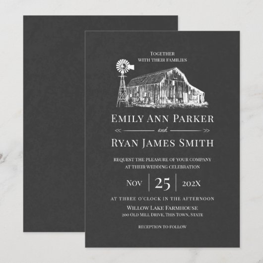 Boerderij en karalkbord kaart (Voorkant / Achterkant)