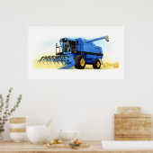 Boerderij en landbouw van kind - Combine Harvester Poster (Keuken)
