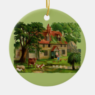 Boerderij- en landbouwhuisdieren keramisch ornament