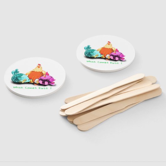 Boerderij- en mestkippen die op eieren wachten handwaaier (Niet-gemonteerd)