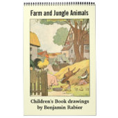 Boerderij en Oerwoud van kinderen Dierlijk Afbeeld Kalender (Hoes)
