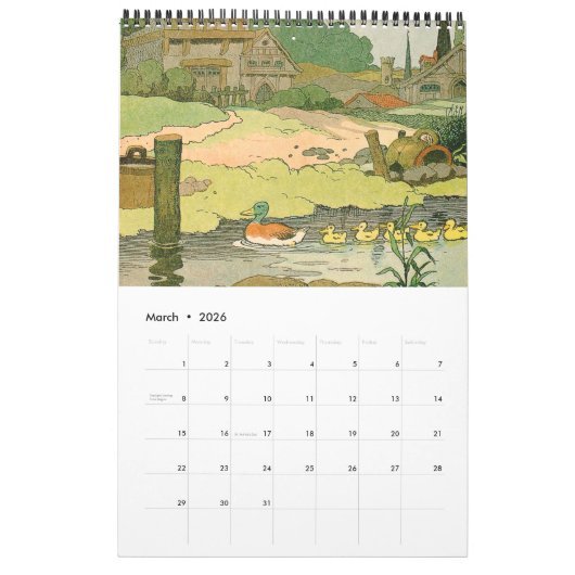 Boerderij en Oerwoud van kinderen Dierlijk Afbeeld Kalender (Mar 2026)