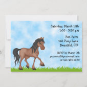 Boerderij en paard verjaardagsuitnodiging voor jon kaart (Achterkant)