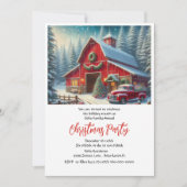 Boerderij en rode vrachtwagen kerstfeest kaart (Voorkant)