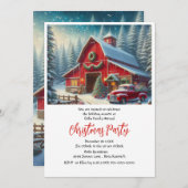 Boerderij en rode vrachtwagen kerstfeest kaart (Voorkant / Achterkant)