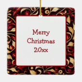 Boerderij en Schattigee Highland Koe Kerst Keramisch Ornament (Achterkant)