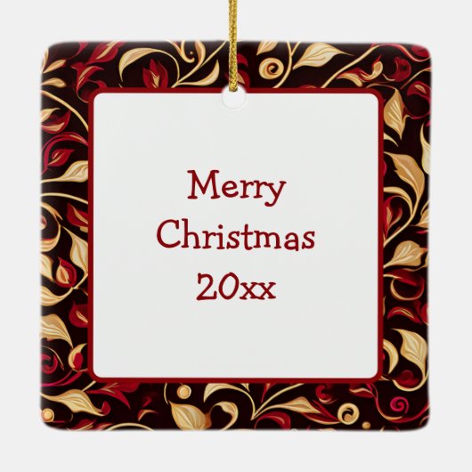  Boerderij en Schattigee Highland Koe Kerst Keramisch Ornament (Achterkant)