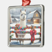  Boerderij en Schattigee Llama Kerst Metalen Ornament (Links)