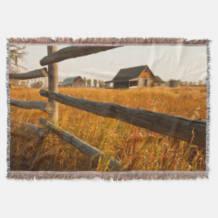 Boerderij en spoorweghek in Grand Teton Deken