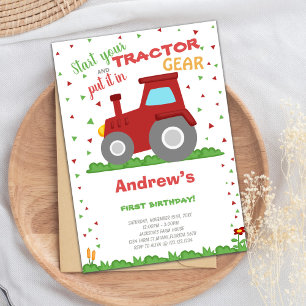 Boerderij en Tractor Thema Party Kaart