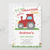 Boerderij en Tractor Thema Party Kaart (Voorkant)