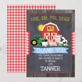 Boerderij en trekker Birthday - Bedankt voor je cr Kaart (Voorkant / Achterkant)