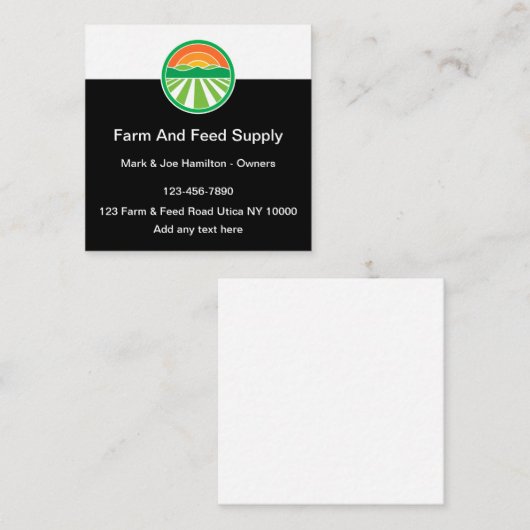 Boerderij en voedermiddelen Visitekaartjes (Voorkant / Achterkant)
