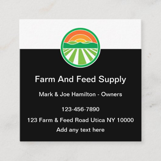 Boerderij en voedermiddelen Visitekaartjes (Voorkant)
