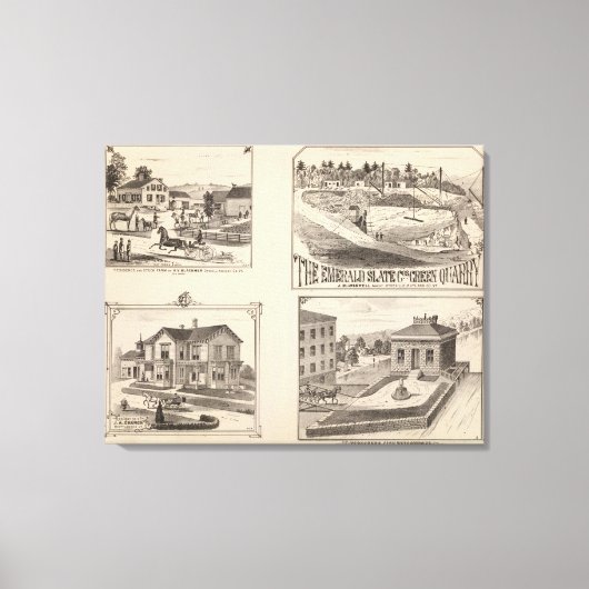 boerderij en waterbouw in Hydeville Canvas Afdruk (Voorkant)