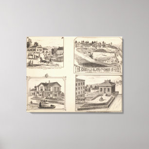 boerderij en waterbouw in Hydeville Canvas Afdruk
