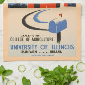 Boerderij en week thuis theedoek (Gevouwen)