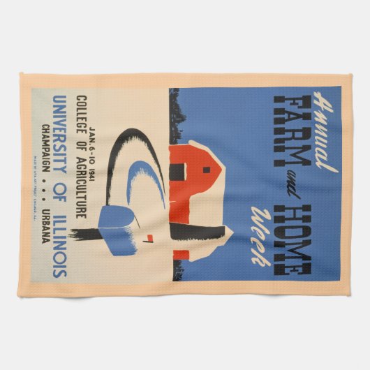 Boerderij en week thuis theedoek (Horizontaal)