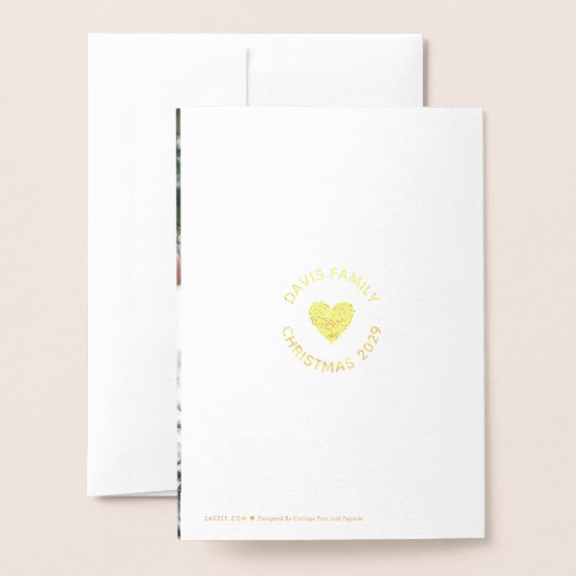 Boerderij en windmolen Vrolijk kerstfeest met foto Folie Kaarten (Met envelop)