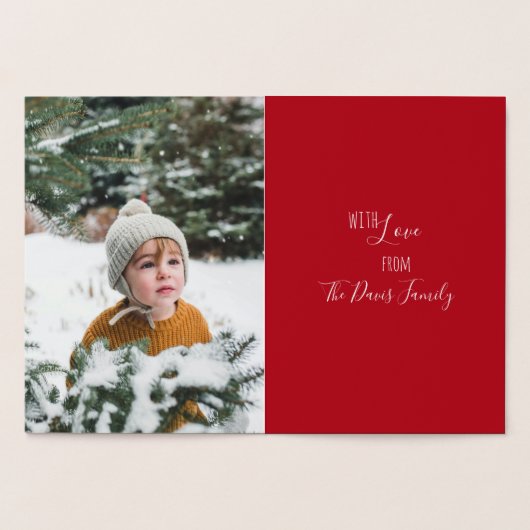 Boerderij en windmolen Vrolijk kerstfeest met foto Folie Kaarten (Binnen)