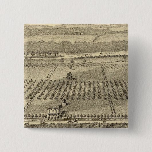 Boerderij en woonplaats van Joseph Vierkante Button 5,1 Cm (Voorkant)