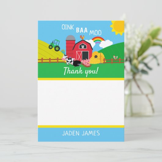 Boerderij erf Dier Verjaardag Bedankt (Staand voorkant)