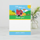 Boerderij erf dier verjaardag dank je wel bedankkaart (Staand voorkant)