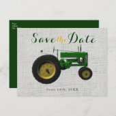 Boerderij erf tractor save the date uitnodiging (Voorkant / Achterkant)