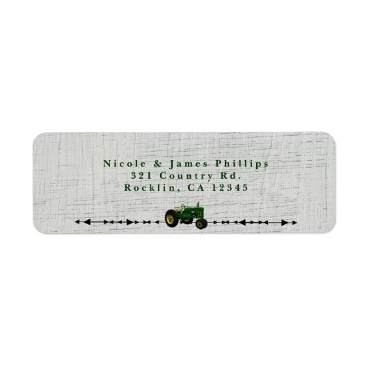 Boerderij erf tractor verjaardagsfeest uitnodiging etiket (Voorkant)