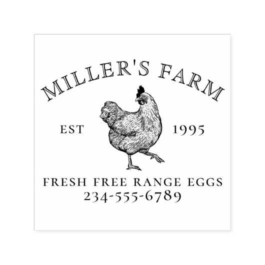 Boerderij Est jaar Logo Zelfinktende Stempel (Design)