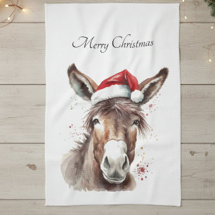 Boerderij Ezel Kerst Keukenaccessoires Theedoek