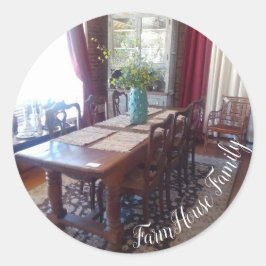 Boerderij familie diner ronde sticker