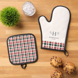 Boerderij familienaam Monogram Ovenwant & Pannenlap Set