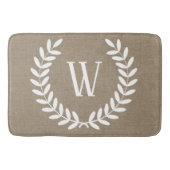 Boerderij Faux Burlap Witte Laurels Badmat (Voorkant)