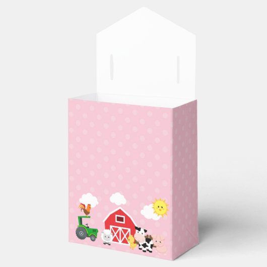 Boerderij Favor Box (roze voor meisjes) Bedankdoosjes (Geopend)
