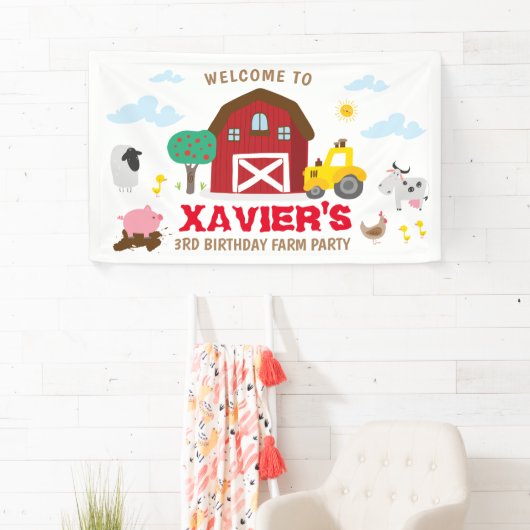Boerderij feest achtergrond, boerderij verjaardag spandoek (Insitu)