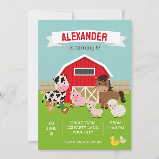 BOERDERIJ FEest UITNODIGING (Voorkant)