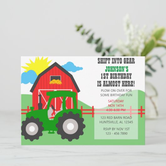 Boerderij Feest Uitnodiging (Staand voorkant)