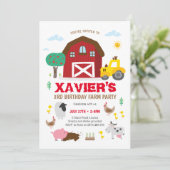 Boerderij feestuitnodiging, boerderij verjaardag kaart (Staand voorkant)