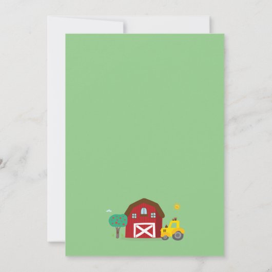 Boerderij feestuitnodiging, boerderij verjaardag kaart (Achterkant)