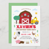 Boerderij feestuitnodiging, boerderij verjaardag kaart (Voorkant / Achterkant)